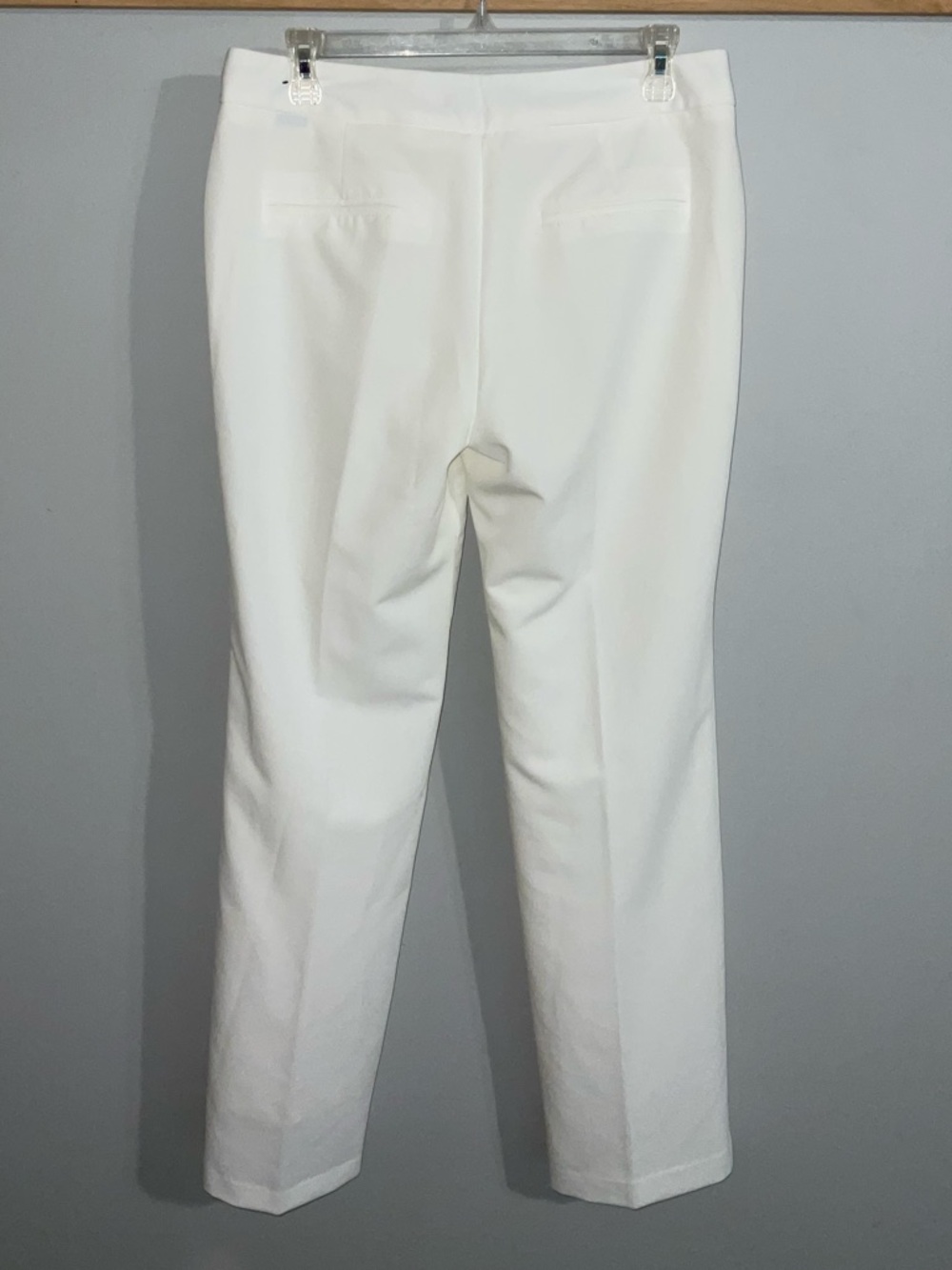 Zac & Rachel White Tailored Dress Trousers with Silver Buckle Details Size 8 - Picture 3 of 9